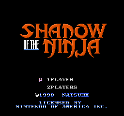 Shadow of the Ninja Title Screen